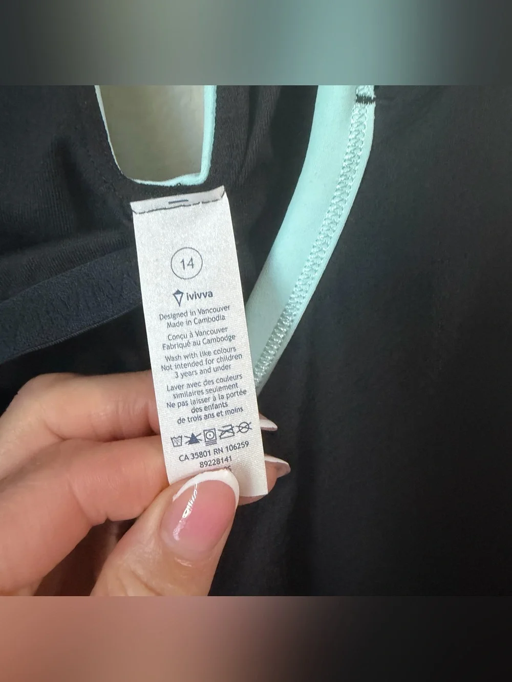 NWT Ivivva By Lululemon Give It Your All Tennis Dress Black Aqua Girls Sz 14